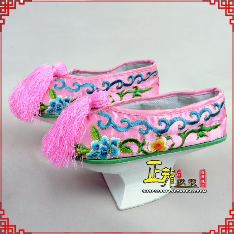 宿松京越剧戏鞋花盆底清朝皇后贵妃宫女花盆底 旗鞋