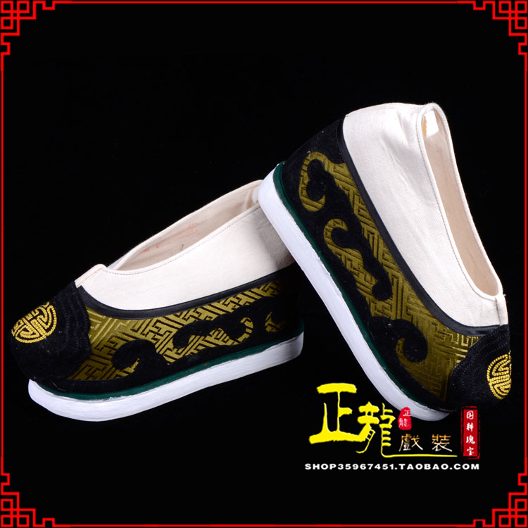 宿松戏鞋方口鞋老生鞋老旦鞋三义斋纸底内高福字履